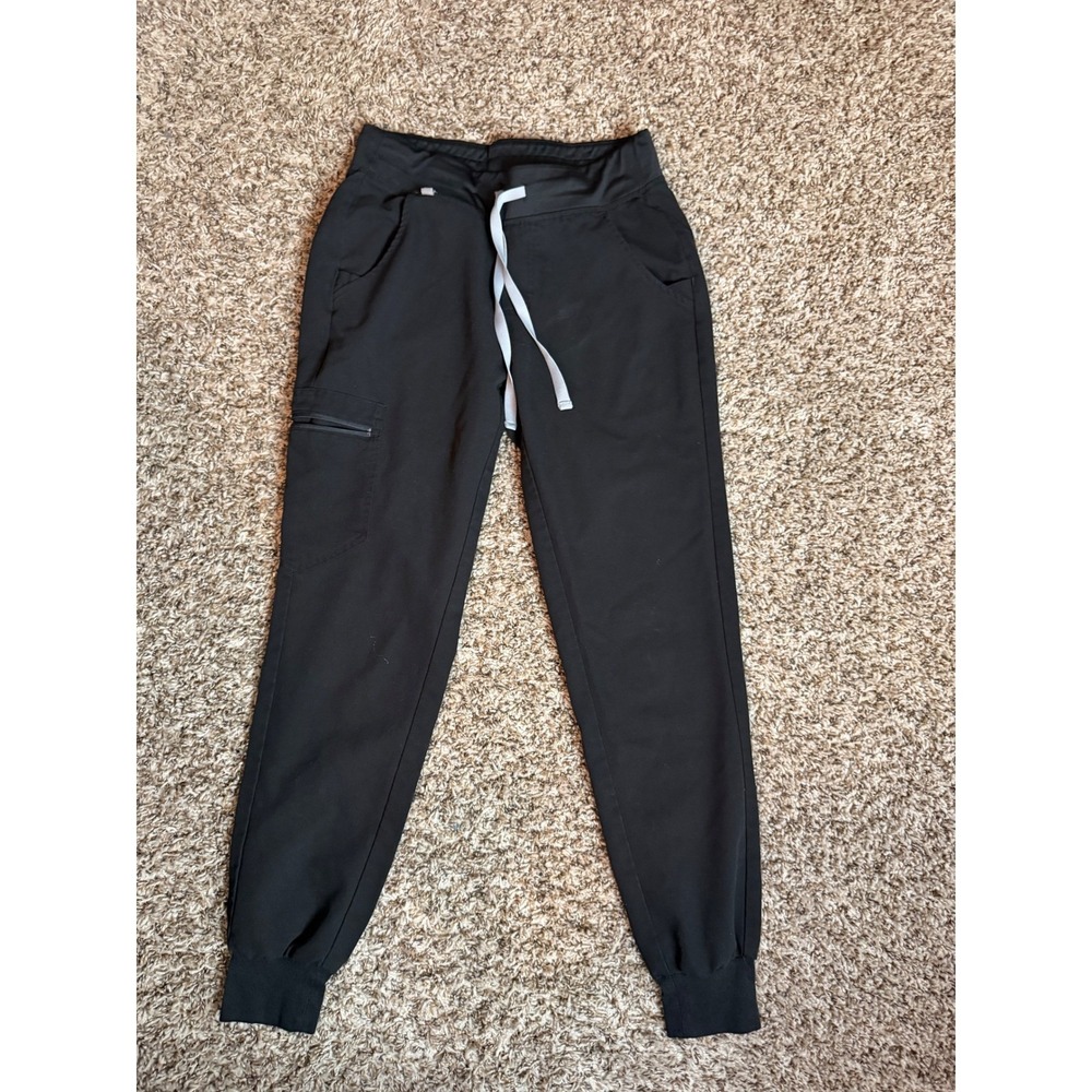FIGS Zamora Jogger Scrub Pants Black Womens M FIONx Yoga Waistband W18SW2000